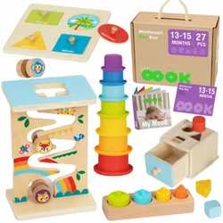 ОСВІТНЯ КОРОБКА MONTESSORI XXL СЕНСОРНА ІГРАШКА 6 в 1 ДЛЯ 13–15 МІСЯЦІВ