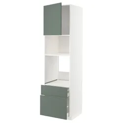 IKEA METOD / MAXIMERA(794.672.98) в сз д пирог / микр з дрз / 2 сзу, белый/бодарп серо-зеленый