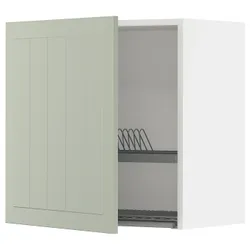 IKEA METOD(094.869.07) навесной шкаф с сушкой для посуды, белый/Стенсунд светло-зеленый