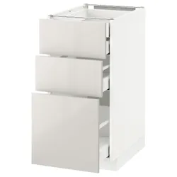 IKEA METOD / MAXIMERA (391.417.30) сз стж 3пр/2н/ср/в сзу, белый / Рингхульт светло-серый