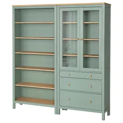 IKEA HEMNES(196.023.41) Комбинация стеллажей с DRZW/DRAF, Грейозоиления/светло -коричневое пятно