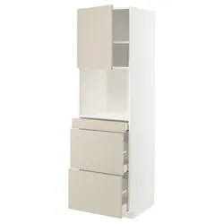 IKEA METOD / MAXIMERA(094.679.04) отсек для микро комбинированных дверей / 3 двери, белый/Хавсторп бежевый