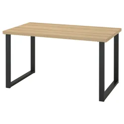 IKEA SKÅLSTA(996.082.35) стол, имит. дуб/в форме буквы в черном сером