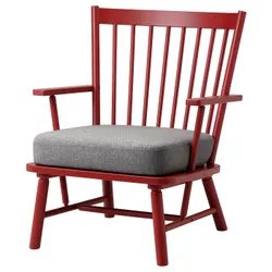 IKEA PERSBOL(705.259.19) Крісло, коричнево-червоний/бежевий Tibbleby/сірий