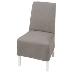 IKEA BERGMUND(393.900.03) стул средней длины с чехлом, белый/нольхага серый/бежевый