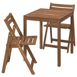 IKEA NÄMMARÖ(795.338.68) садовый стол и 2 складных стула, светло-коричневое пятно
