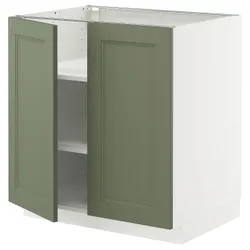 IKEA METOD(895.174.91) STJ Шкаф/полки/2 двери, Biały/Axstad Greya -green