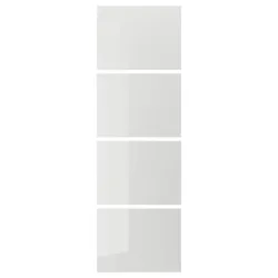 IKEA HOKKSUND(703.823.50) 4 панелі для коробки розсувних дверей, глянцевий світло-сірий