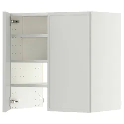 IKEA METOD(896.062.13) шафа-витяжка з полицею/дверцями, білий/Aspudden світло-сірий