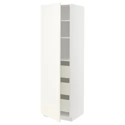 IKEA METOD / MAXIMERA(095.074.05) высокий шкаф с ящиками, белый/Вальстена белый