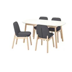 IKEA VEDBO / VEDBO(193.068.83) стол и 4 стула, белый / береза