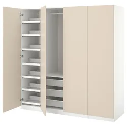 IKEA PAX / REINSVOLL(293.846.58) комбінований гардероб, білий / сіро-бежевий