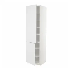 IKEA METOD(394.696.66) высокий шкаф с полками/2 дверцы, белый/Стенсунд белый