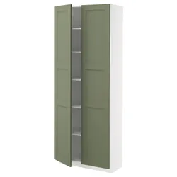IKEA METOD(295.170.74) Высокий шкаф/полки, Biały/Axstad Greya -green