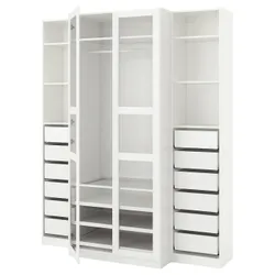 IKEA PAX(093.001.03) гардероб, біле / Тисседаль скло