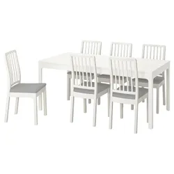 IKEA EKEDALEN / EKEDALEN(192.213.51) стол и 6 стульев, белый / Оррста светло-серый