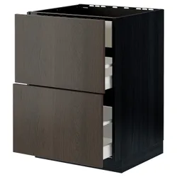 IKEA METOD / MAXIMERA(594.776.70) стояча шафа / витяжка з ящиками, чорний / Sinarp коричневий