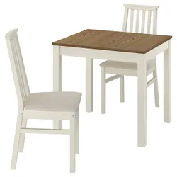 IKEA ÅLHULT / ÅLHULT(796.100.98) Стол и 2 стула, бежевый/бронзовый/кабуза легкий бежевый