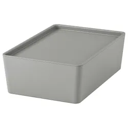IKEA KUGGIS(295.967.64) Контейнер с крышкой, светло -серый