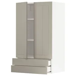IKEA METOD / MAXIMERA(294.645.70) шафа, 2 двері / 2 ящика, білий/Stensund beige