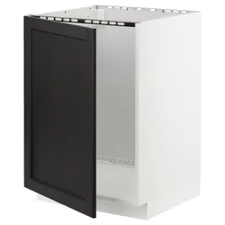 IKEA METOD(794.573.36) шкаф для раковины, белый / лерхиттан черная морилка