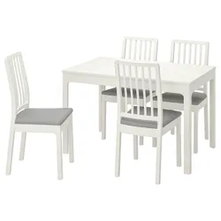 IKEA EKEDALEN / EKEDALEN(792.968.57) стол и 4 стула, белый / Оррста светло-серый