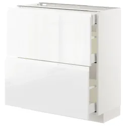IKEA METOD / MAXIMERA(392.550.57) 2-дверный / 3-местный, белый/Воксторп глянцевый/белый