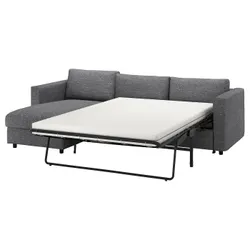 IKEA VIMLE(695.372.92) 3-місний диван-ліжко, з шезлонгом/Лейде сіро-чорний