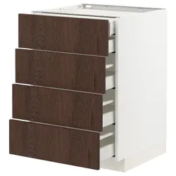 IKEA METOD / MAXIMERA (494.040.71) sza stj 4fr / 2n / 3wd, білий / Сінарп коричневий