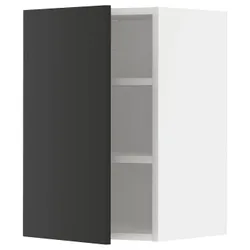 IKEA METOD(794.988.41) навесной шкаф с полками, белый/Nickebo матовый антрацит