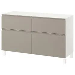 IKEA BESTÅ(495.693.35) Комбинация стеллажей с DRZW/DRAF, Белый Hammarsmed/Stubbarp/Beige