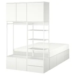 IKEA PLATSA (493.253.85) каркас кровати 8 дверей + 4 ящика, белый / Фоннес