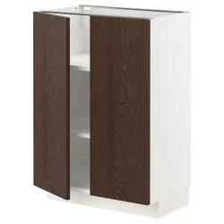 IKEA METOD (094.577.21) stj шкаф/полки/2 дверцы, белый / синарп коричневый