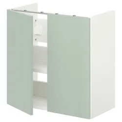 IKEA ENHET(494.968.72) умивальник з половиною/дверцями, білий/блідо-сіро-зелений