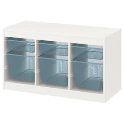 IKEA TROFAST(494.798.39) полка с контейнерами, белый/серо-синий