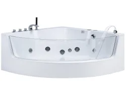LED угловая ванна с гидромассажем 135 x 135 см белая MARINA