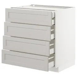 IKEA METOD / MAXIMERA (092.743.21) sz stj 4fr / 2n / 3wd, білий / Lerhyttan світло-сірий