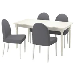 IKEA INGATORP / DANDERYD(894.839.62) стол и 4 стула, белый белый / Виссле серый