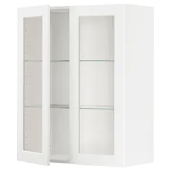 IKEA METOD(594.734.79) половина / 2 стеклянная дверь, Enköping белый / под белое дерево