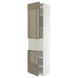 IKEA METOD(795.774.66) Sza St Stop 2drz/половина, белый/voxtorp Gloss Dark -Brown