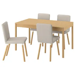 IKEA TONSTAD / TONSTAD(195.967.12) Стіл та 4 стільці, іміту. Дуб/Фрідтуна Світло бежева іміта. дуб