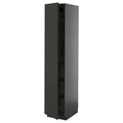 IKEA METOD / KNIVSHULT(095.873.41) Высокий шкаф с ящиками, Czarnoszary/Nickebo Matte Anthracite