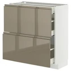 IKEA METOD / MAXIMERA(395.766.52) STJ 2FR/3SZU Шкаф, белый/voxtorp Gloss Dark -Brown