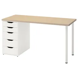 IKEA MÅLSKYTT / ALEX(794.178.02) стол письменный, береза / белый