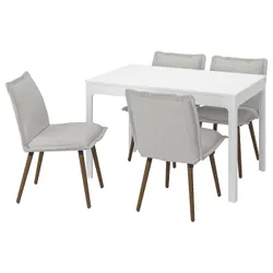 IKEA EKEDALEN / KLINTEN(095.058.97) стол и 4 стула, белый/киланда светло-бежевый