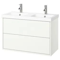 IKEA HAVBÄCK / ORRSJÖN(895.140.01) тумба під умивальник з ящиками/умивальником/змішувачами, білий