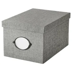 IKEA KVARNVIK (104.128.78) Коробка с крышкой, серый