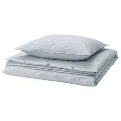 IKEA SOLFIBBLA(806.121.95) воздуховоды и наволочка, Белый синий/полосы