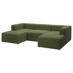 IKEA JÄTTEBO(294.694.93) 3,5-местный диванный модуль с козеткой, Samsala/темно-желто-зеленый подлокотник