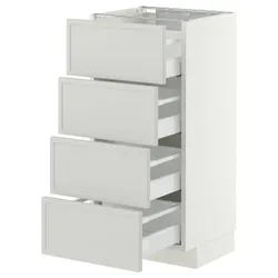 IKEA METOD / MAXIMERA(696.060.92) szast 4fr/4sz, білий/Aspudden світло-сірий